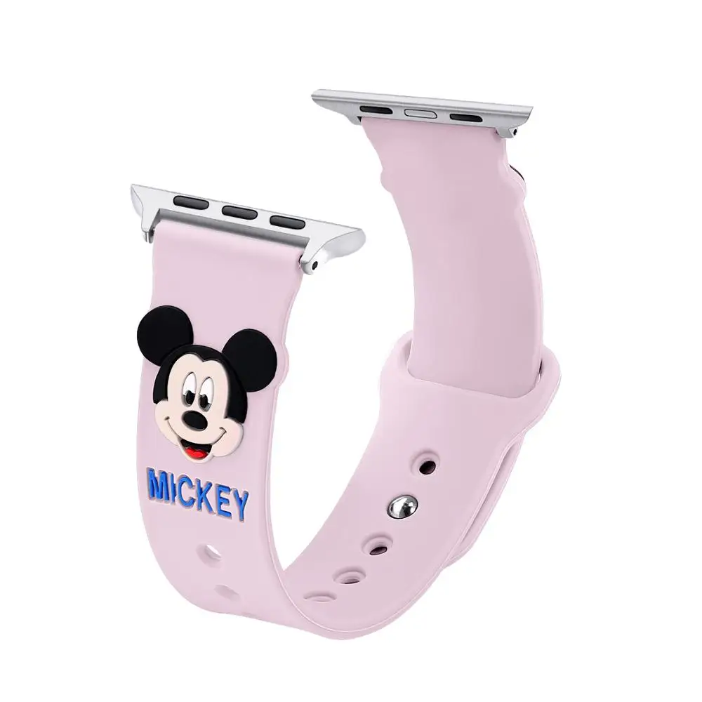 Кожаный ремешок в горошек с изображением Минни Микки и кошки hello kitty для Apple Watch серии 4, 3, 2, 1, ремешок для iWatch 38, 42 мм, 40, 44 мм, мышь