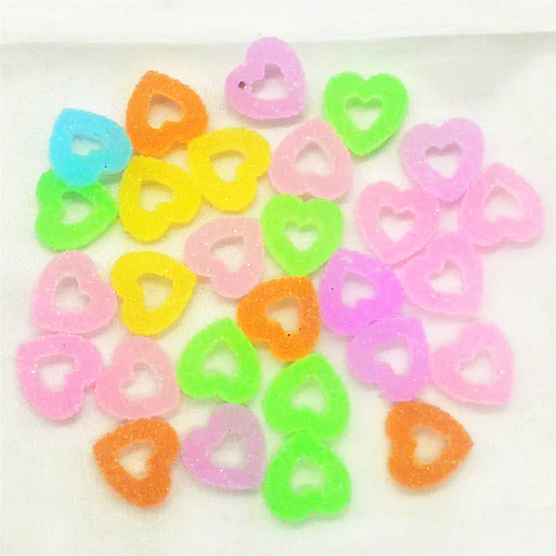 

20PCS 15mm Mixed Heart Shape Simulation French Gummy Candy|Resin Dollhouse Gummy Candy Miniatures|Flatback Candy Cabochons|