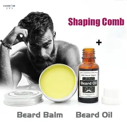 Уход за волосами борода масло воск + борода увлажнение + формирование гребень воск для ухода бальзам органический 100% природа 3 шт./лот