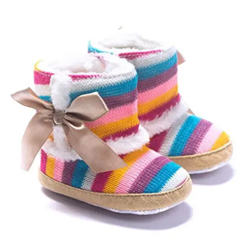 0 18 Months font b Baby b font Girl Boy Multicolor Striped Shoes First Walkers Newborn