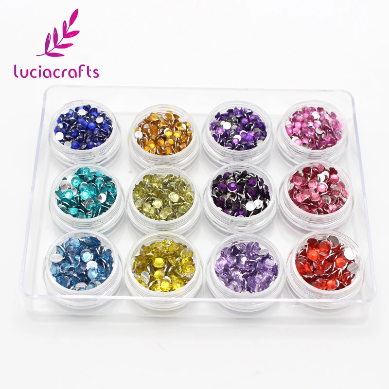 

Lucia Crafts 3/4/5mm/3mm Resin flatback rhinestone crystal Gem decor Crafts DIY Bag shoes Home accessories 1set/lot F1116