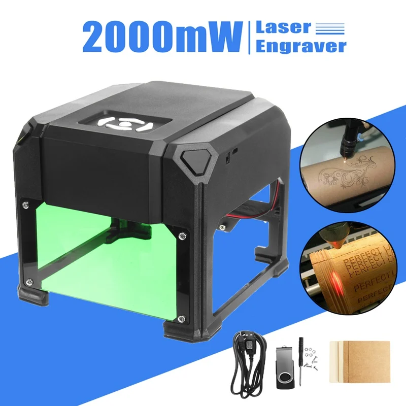 1500mW USB Desktop Laser Engraver Machine DIY Logo Mark Printer Cutter CNC Laser Carving Machine 80x80mm