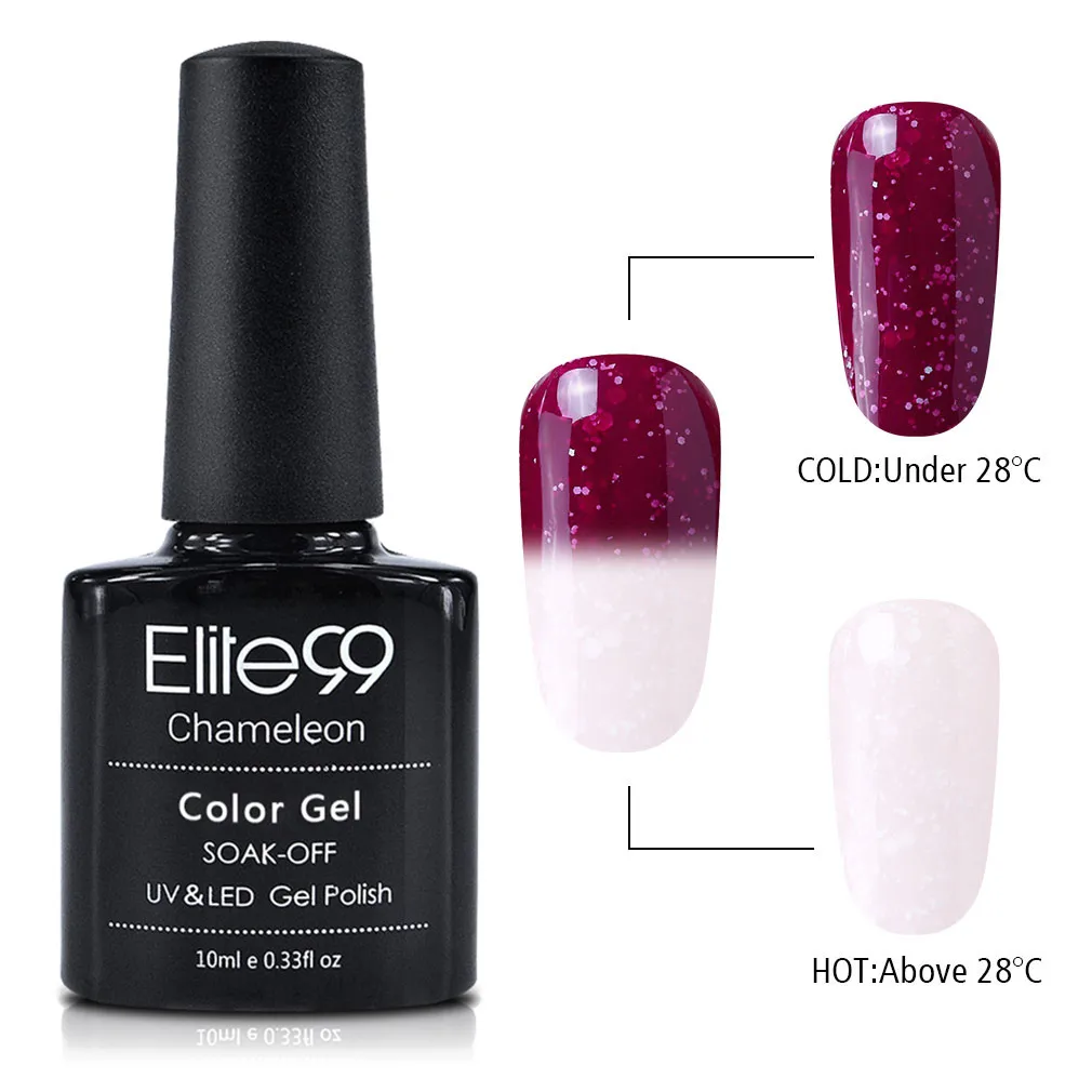 Elite99 10 мл Снежный термальный Гель-лак для ногтей меняющий Цвет замочить от УФ светодиодный Гель-лак Гибридный лак штамповочный клей - Цвет: 9709