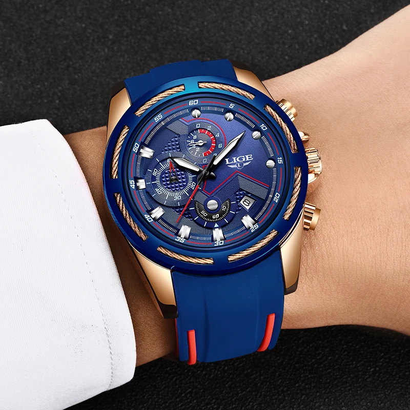 

LIGE Mens Watches Top Luxury Brand Fashion Business Quartz Watch Men Leather Military Sport Waterproof Clock Relogio Masculino