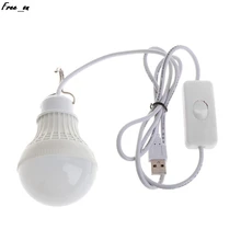 5W 10 LED Energy Saving USB Bulb Light Camping Home Night Lamp Hook Switch