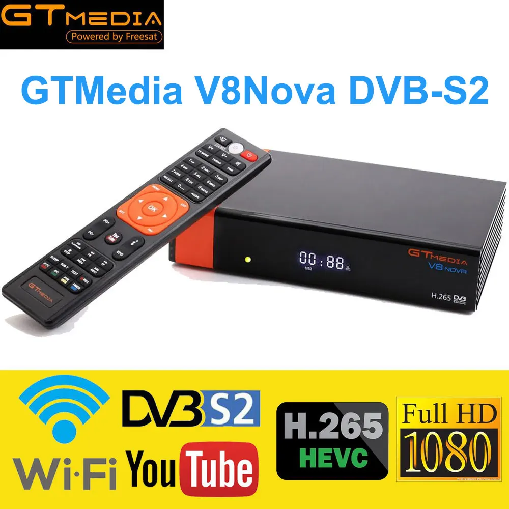 

Satellite TV Receiver GTmedia V8 Nova Upgraded Freesat V8 Super Receptor built-in WIFI DVB-S2 Set top box H.265 Full HD 1080P