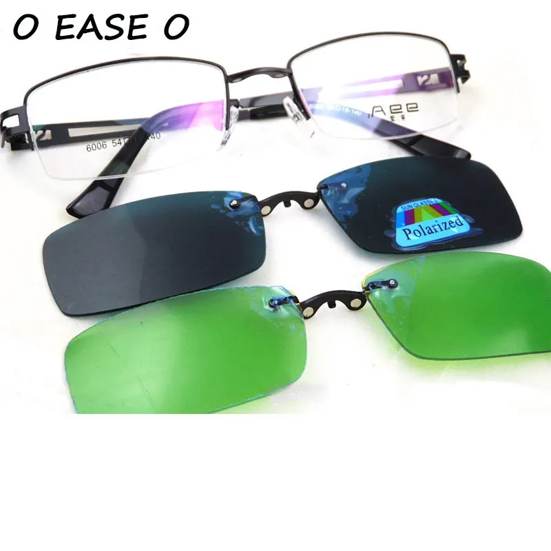 

New Arrival Optical Frame and clip-on sets clip on sunglasses Polarized Driving Night Vision Yellow Lense With Spring Hinge 6006