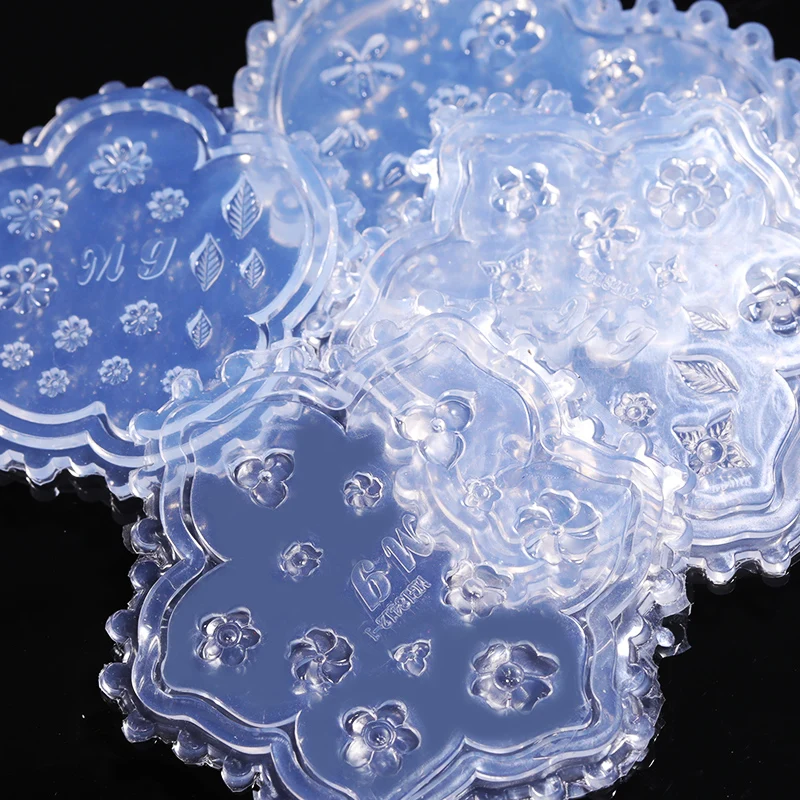 

3D Clear Silicone Nail Mold Leaves Flower Acrylic Powder Carving Polish Mold DIY for Stamping Template Nails Art Tools