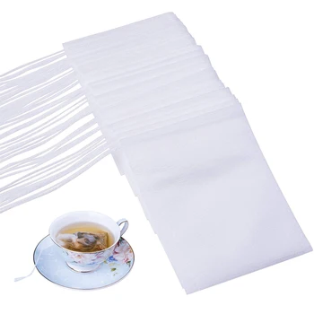 

Disposable Empty Tea Bags Filter Bags for Loose Tea 100 PCS 3.54"X 2.75" Hheat Seal Tea Bag Filter Paper 1 Cup Capacity for 10 g