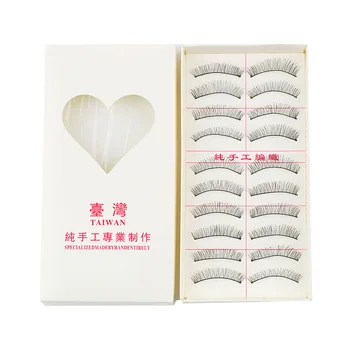 

Handmade 10 Pairs/set False Eyelashes Fake Eye Lashes Natural Transparent Stem Black Makeup Tools & Accessories 2020