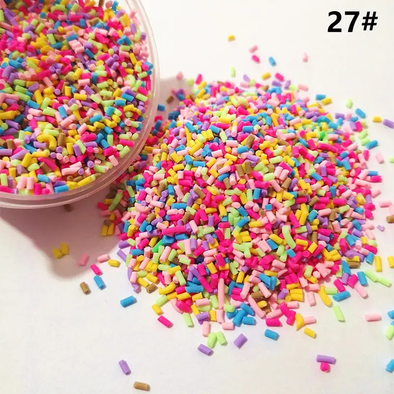 100g Mixed Color Clay Chocolate Sprinkles Heart Shaped DIY Parts Fake Cake Decorating Polymer Clay Sweets Deco Decoration 