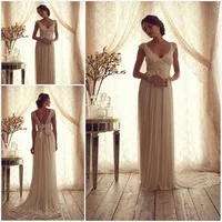 New Brand V Neck Backless Wedding Dresses Bridal Gowns With Long Train Cap Sleeve Appliques Sheath Custom Made