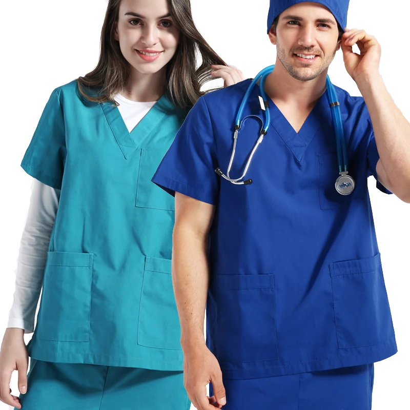 7 Colors Unisex Medical Uniforms Scrubs Sets Nursing Scrubs V Neck