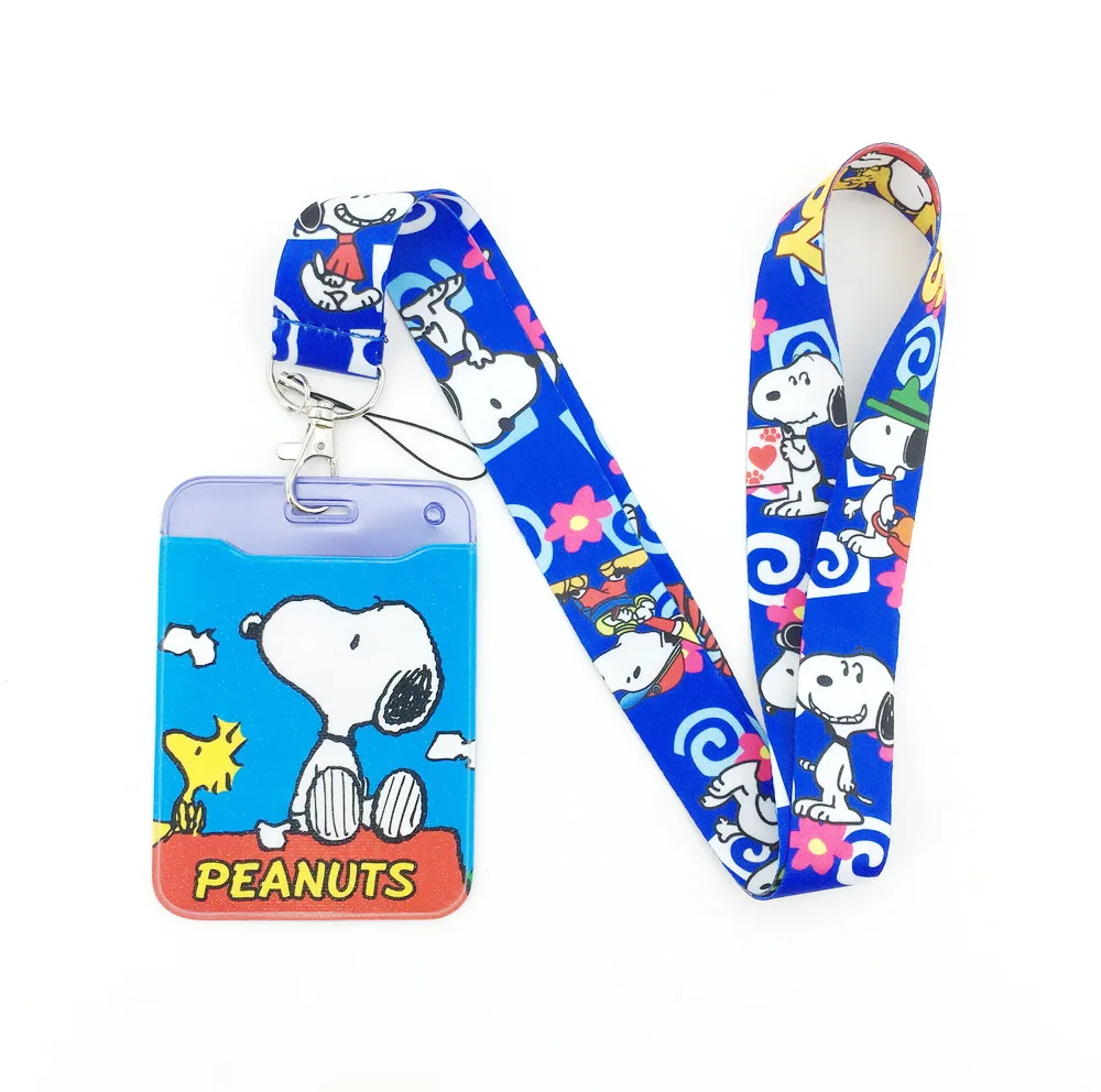 

White Dog Card Holders Bank Card Neck Strap Card Bus ID Holders Lanyard Cute Keychain