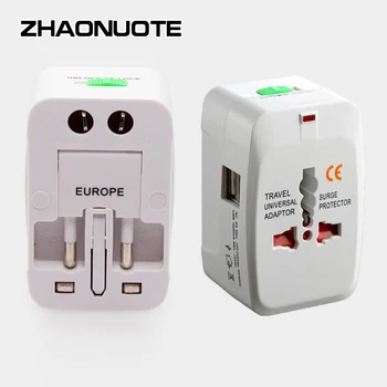 

10pcs Global Travel Multi-country Universal Conversion Socket Adapter Power Converter with Usb with Indicator Light