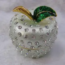 Чешские хрустальные стразы, фруктовое яблоко, кольцо на палец, ювелирная коробка, кристаллы, яблоко, коробка для ювелирных изделий, Подарочная коробка для женщин и девушек