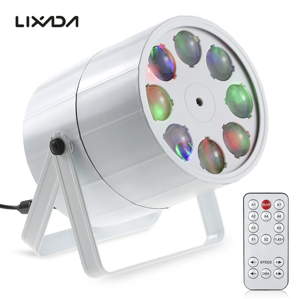 

Stage Light 8 Patterns Effect Lamp 24W 8 Channels Mini Dj Laser Ball Stage Lighting Rgbw Dmx512 Ir Remote Control Disco Wedding