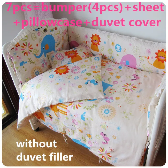 

Promotion! 6/7PCS Baby Crib Bedding Set Material Cotton High Quality Soft Baby Bed Sets Cheap Comfortable ,120*60/120*70cm