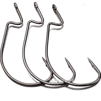 

10PCS Fishing hooks soft insect hook 5/0# 4/0# 3/0# 2/0# 1/0# barbed hook wide belly crank hook Fishing gear