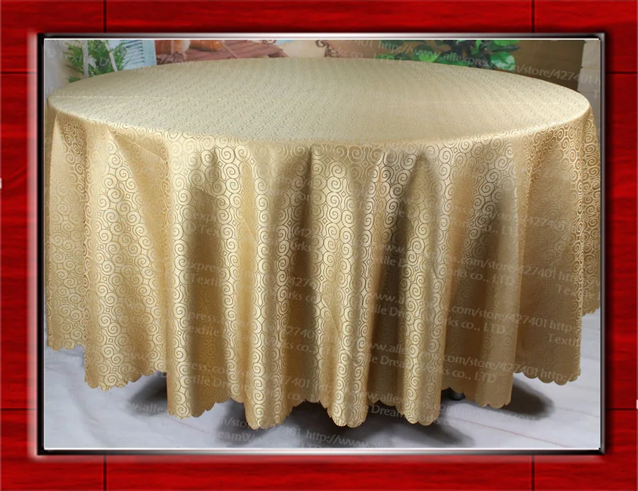 Free Shipping Dark Gold Jacquard Tablecloth/Table Cover For Wedding