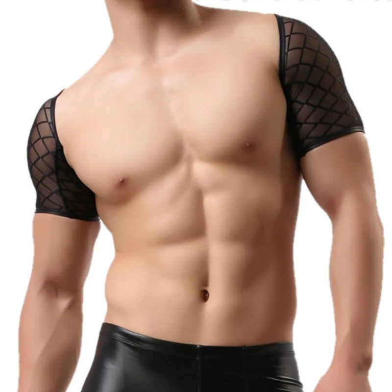 Для мужчин пикантные Mesh Crop Безрукавки для женщин Singlet Для мужчин пикантные плед прозрачный Безрукавки для женщин Майки гей майка Смешные сжатия половина жилет