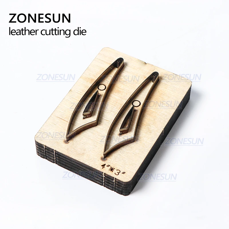  ZONESUN H2 DIY Custom Cutter Leather Earring Cutting Die Leather Cut Out Earring For Steel Rule Die