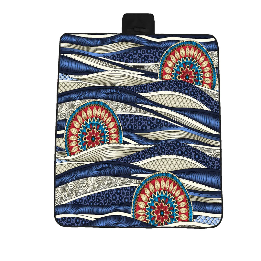 

Multicolor 148x200cm 5 Size Handle Design 3D Digital Printing Full Polyester Oxford Cloth Picnic Mat Beach Mat #5A03