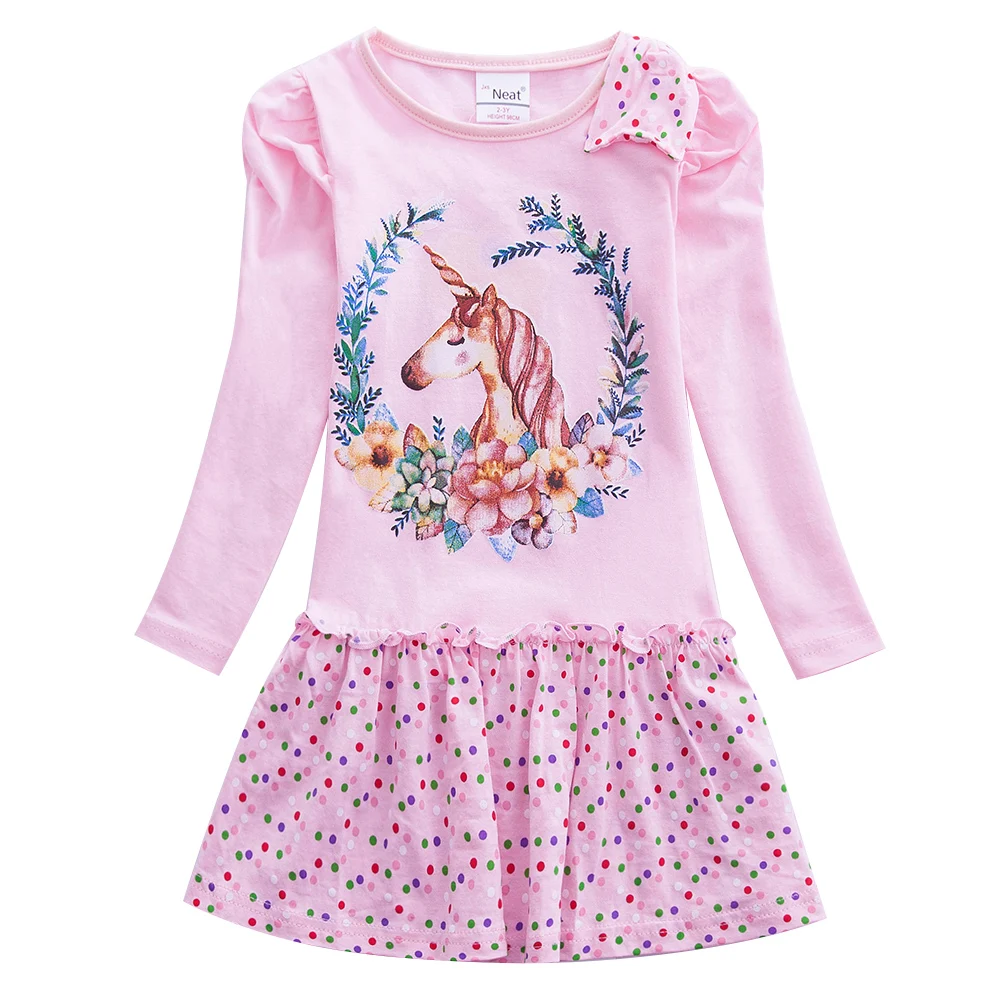 

Girls Unicorn Dress Vestidos Girls Long Sleeve Dress Kids Party Voile Dress Children Licorne Autumn Dresses For Girl LH5803