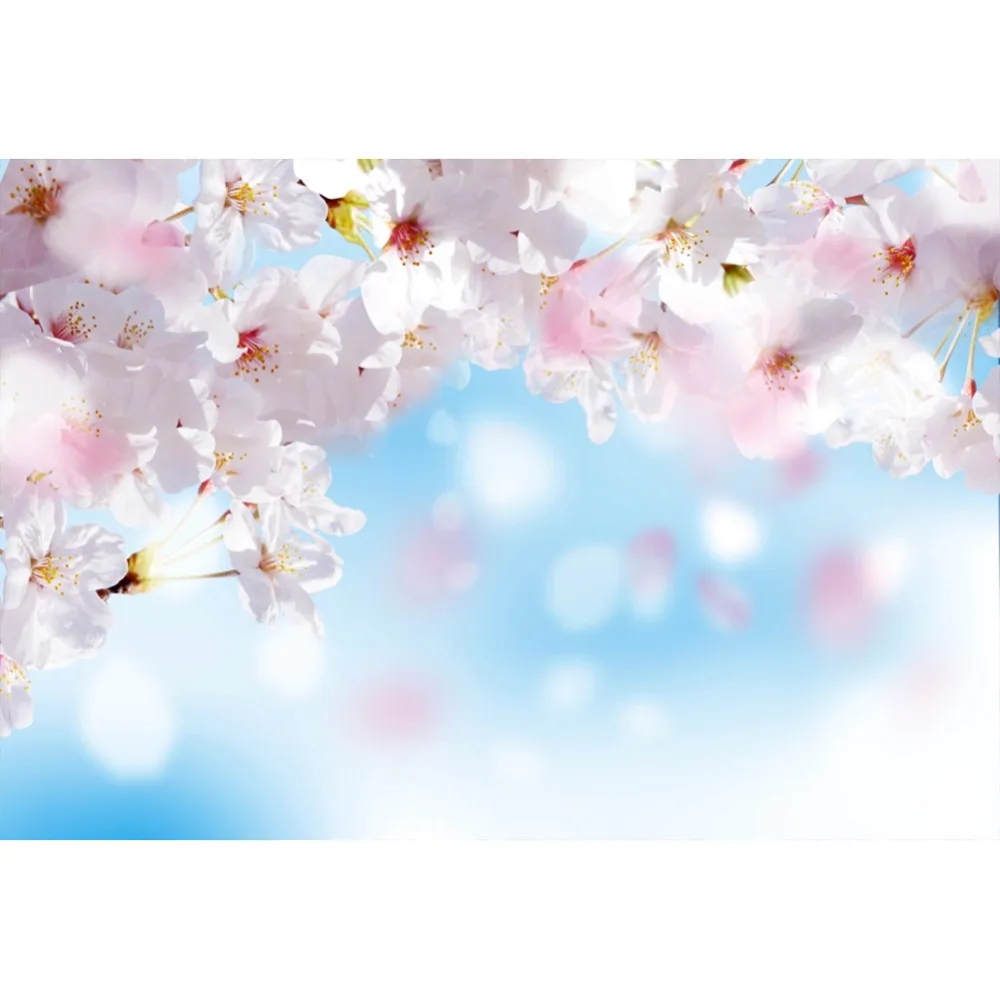 

Laeacco Spring Blooming Flowers Light Bokeh Scenic Photography Background Customized Photographic Backdrops For Photo Studio