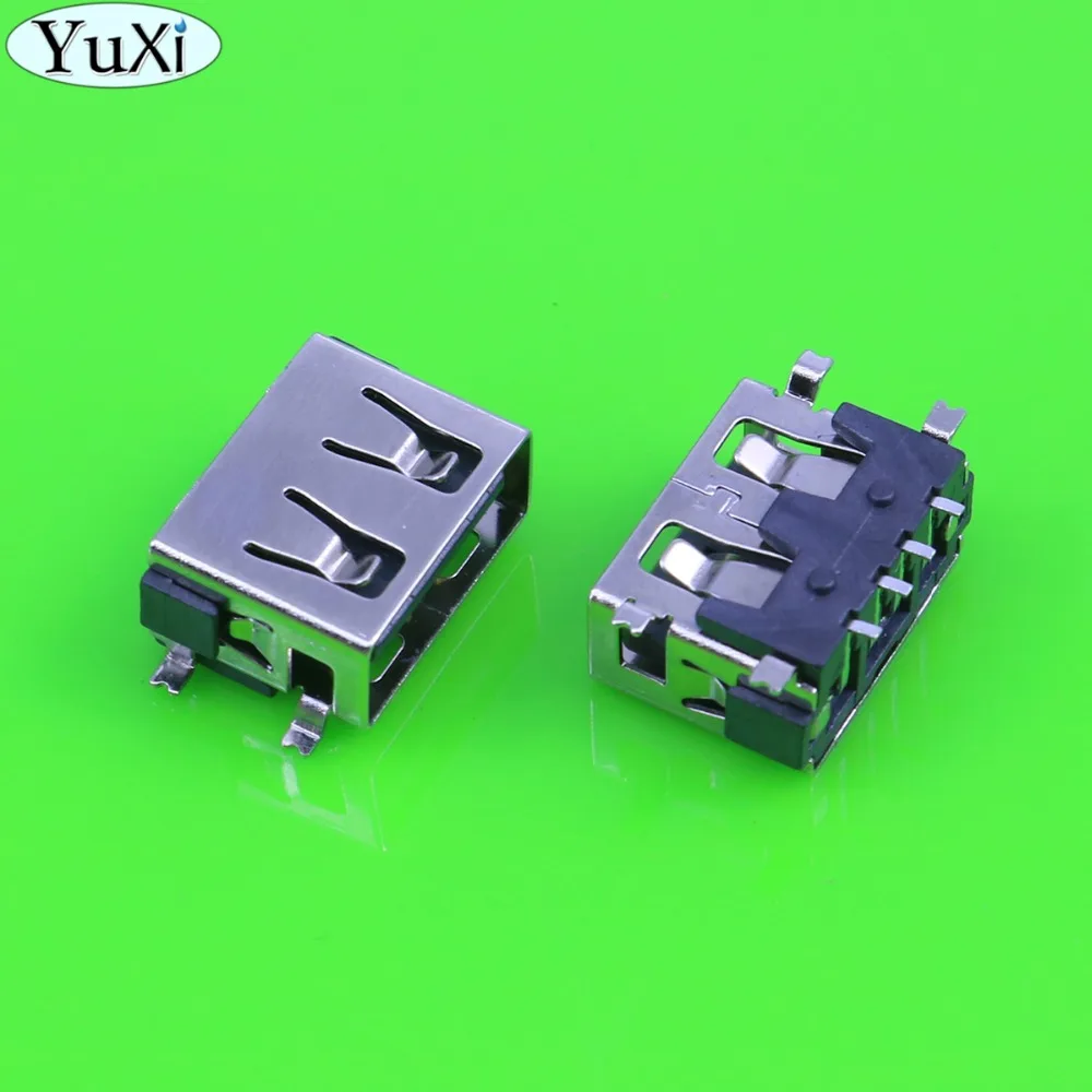 

YuXi 180 Degree USB Port 2.0 Type A Female 4 Pin SMT 4 Feet Flat Mouth Crimping Charge Plug Socket Jack Connector