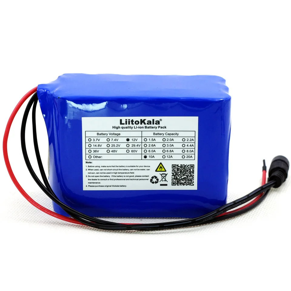 Liitokala 12 v 10ah proteção grande capacidade