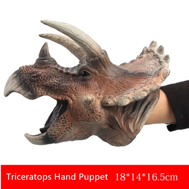 

Jurassic Dinosaur Hand Puppet For Stories Non-toxic Soft Rubber Animal Head Hand Puppet Realistic Shark Model For Children Gifts