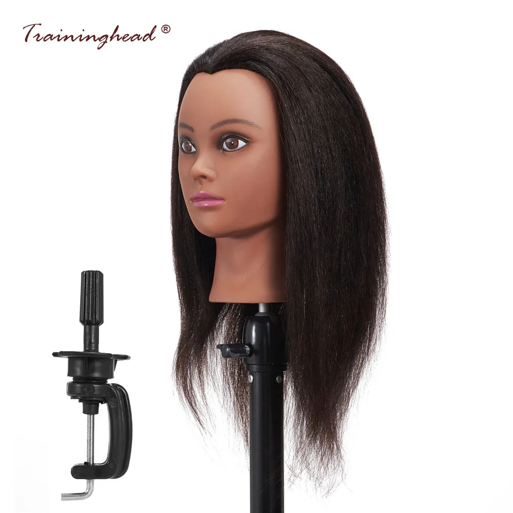 Traininghead 16" Salon Mannequin Head Real Hair Pratice Dummy Doll Head