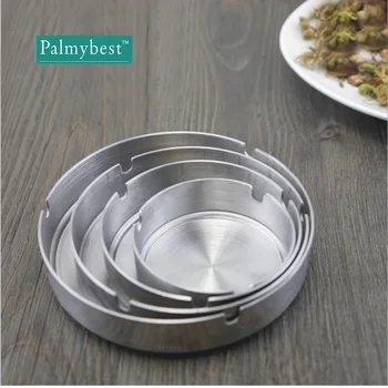 

Stainless steel Ashtray Round Shaped with Three Rest Holder Holes Metal Protable Ashtrys Cigarette Accessories