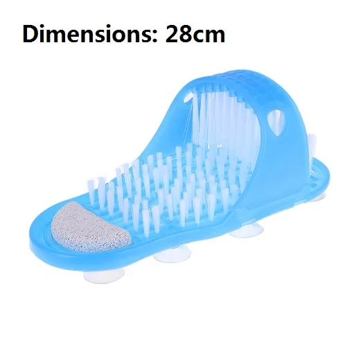 Пластиковая Ванна Душ массажные тапочки для ног банная обувь щетка и пемза камень скребок для ног удаление омертвевшей кожи Уход за ногами инструмент 28x14x10 см - Цвет: Синий