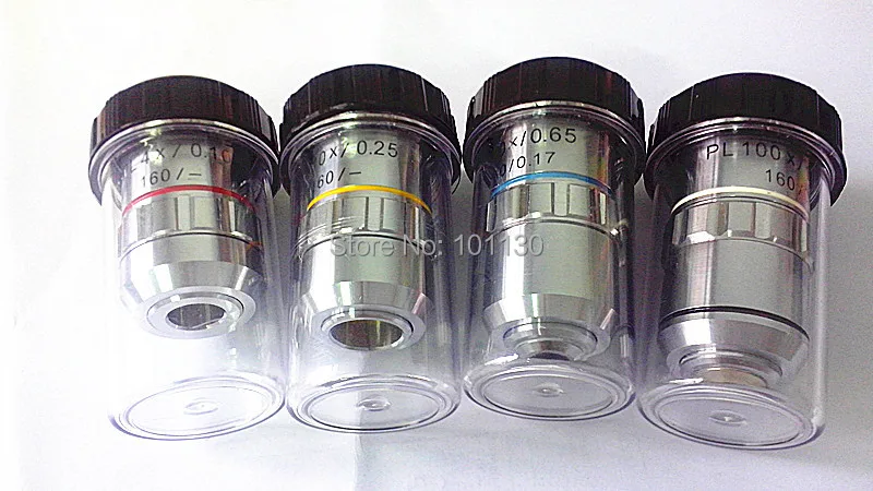 

Microscope Part 4x, 10x, 40x, 100x 195 Plan Achromatic Objective lens for Biological Microscope Metalloscope