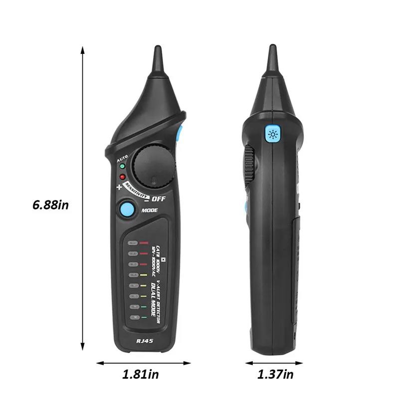 Voltage Tester Pen Dual Mode ManualAuto 12V-1000V Electrical Socket Wall AC Power Outlet Voltmeter Detector Sensor With LED (2)