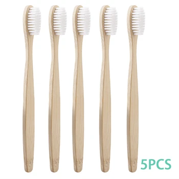

5PCS Environmental Bamboo Charcoal Toothbrush For Oral Health Care Low Carbon Medium Soft Bristle Brushes Wood Handle Tooth brus
