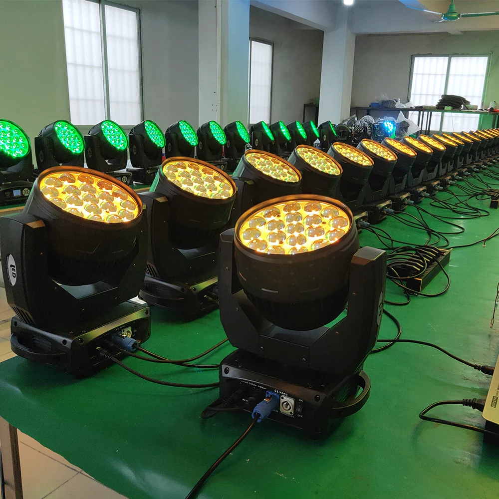 Caso do Vôo Movendo a Cabeça Olhos de Luz em Movimento 19x15 w Rgbw Zoom Lavagem Levou Leve 19 da Cabeça 20 Efeito de Iluminação de palco