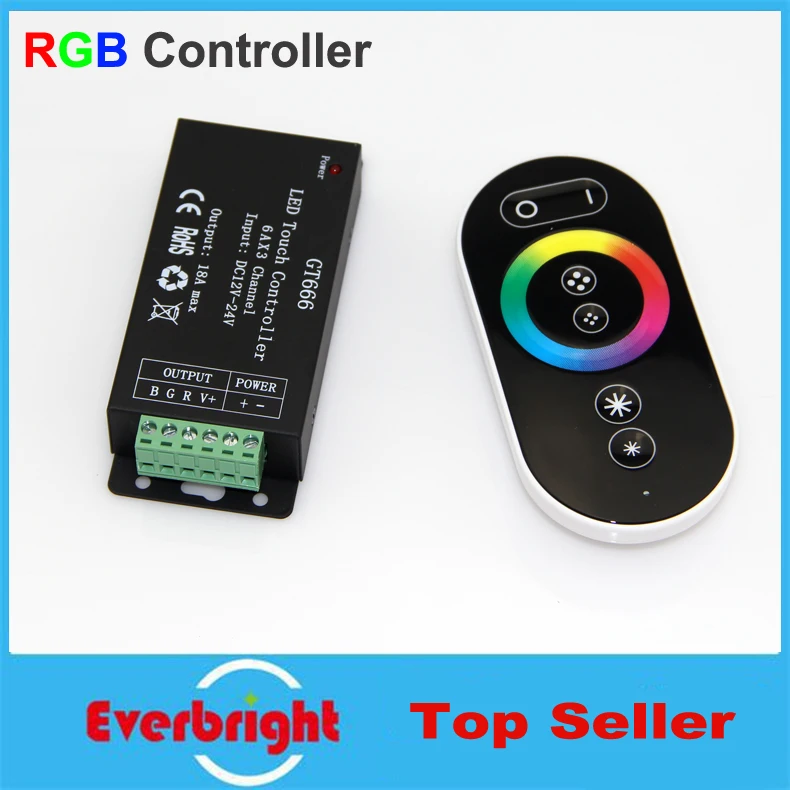 Новое поступление 6 клавиш DC 12V/24V 18A RF беспроводной светодиодный сенсорный RGB