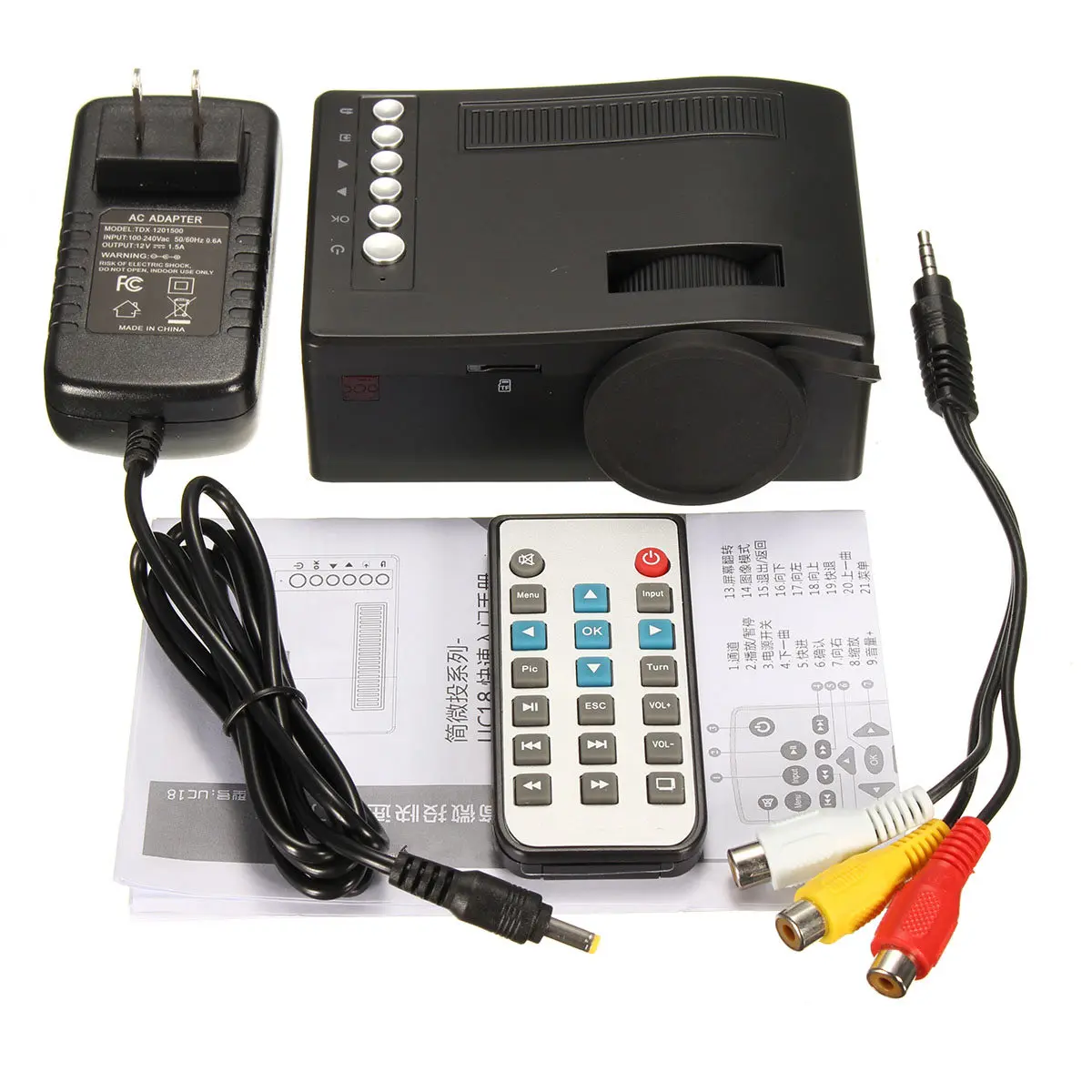  Portable Mini Home Theater Wired LED Mini Projector HD 1080P VGA USB HDMI Projetor Beamer US/UK/EU/