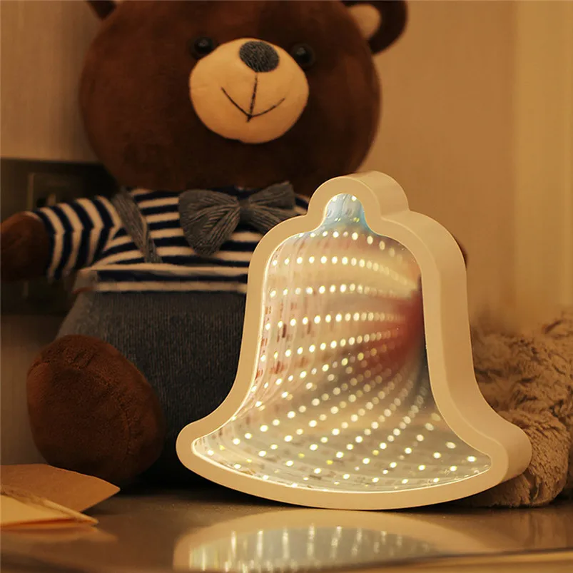  LED Night Light Space-time Mirror Tunnel Lamp Holiday Home Decor Night Light Led Garland Light Luces 40DC1208