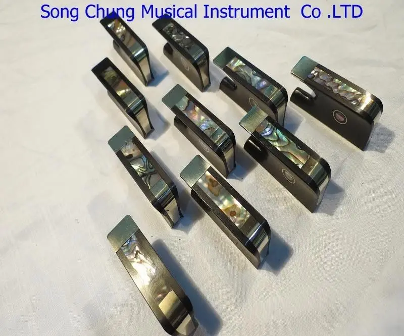 

10 pcs High quality ebony violin bow frogs with silver mounted