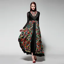 Robe d’été 2016 Ukraine femmes Maxi Robe Robe Longue Femme brodé gland , plus la taille femmes vêtements ouvrir Fork robes de soirée