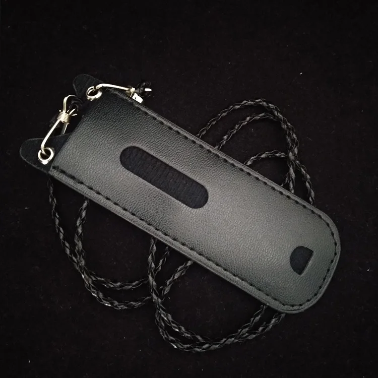 1pc Portable PU Ego Leather Lanyard Carrying Pouch Pocket Neck Lanyards