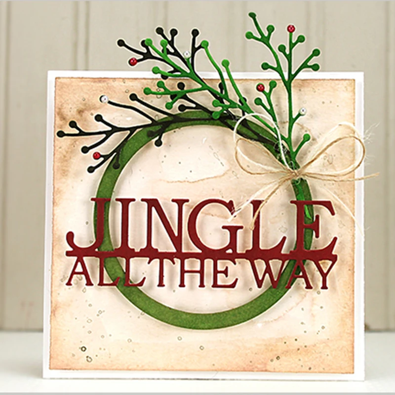 

Sentence JINGLE ALL THE WAY Metal Cutting Dies Stencils For DIY Scrapbooking Album Paper Cards Crafts Decor Embossing 2018 New