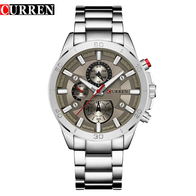 CURREN Top Brand Mens Watches Fashion Analog Military Sports Full Steel Waterproof Wrist Watch Male