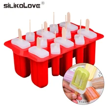 SILIKOLOVE DIY Frozen Popsicle Molds Silicone Freezer Ice Cream Mold Reusable Silicone Ice Pop Mold Lolly Moulds With Sticks zhenxing 4 cup ice pop making molds w sticks translucent white green