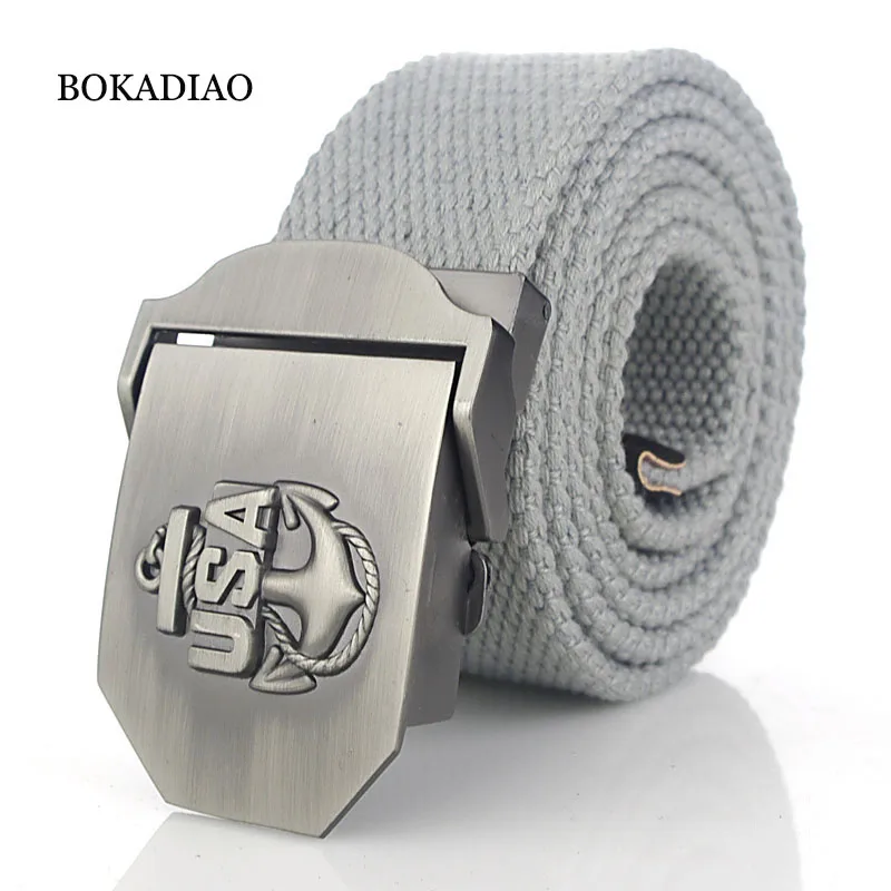

BOKADIAO Men&Women Military Canvas belt luxury US navy Metal buckle jeans belt Army tactical belts for Men waistband strap male