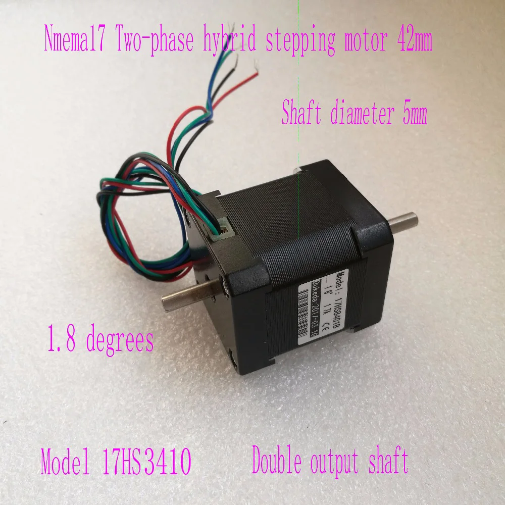 Шаговые двигатели с двумя валами 42 мм Nema 17 мотор 1 7 А 17HS3410B|nema motor|double shaft stepper motorstepper